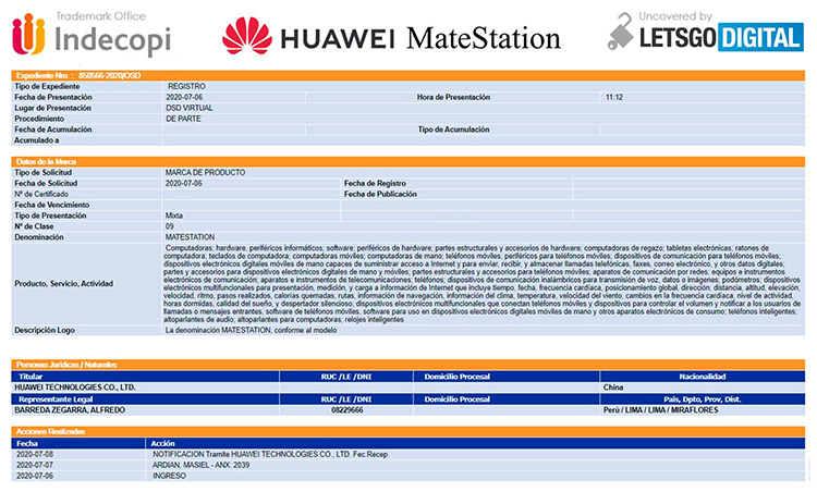 华为申请MateStation商标 有望成为Mate 40手机底座-第1张图片-科技快讯