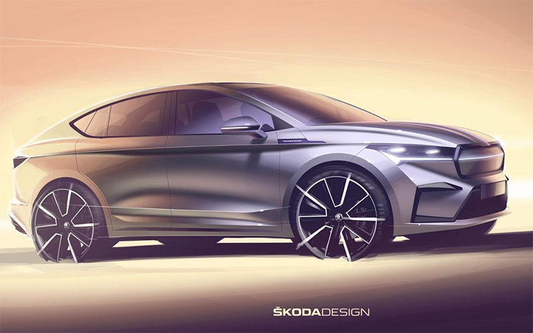 斯柯达ENYAQ COUPE iV设计图曝光：定位轿跑SUV 1月31日正式亮相-第1张图片-科技快讯