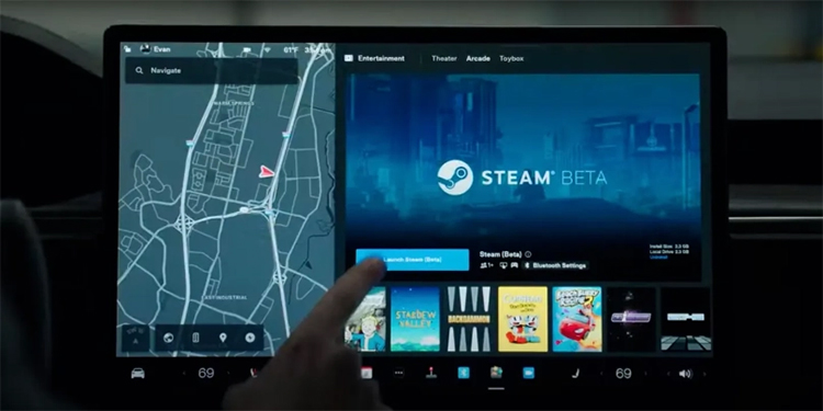 特斯拉正式上线Steam平台 车上就能玩《赛博朋克 2077》-第1张图片-科技快讯