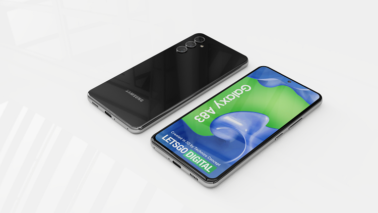 三星Galaxy A83 5G手机渲染图曝光，居中单挖孔+后置竖排三摄-第1张图片-科技快讯