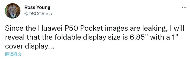 华为P50 Pocket屏幕曝光：6.85英寸大屏+1英寸副屏-第1张图片-科技快讯