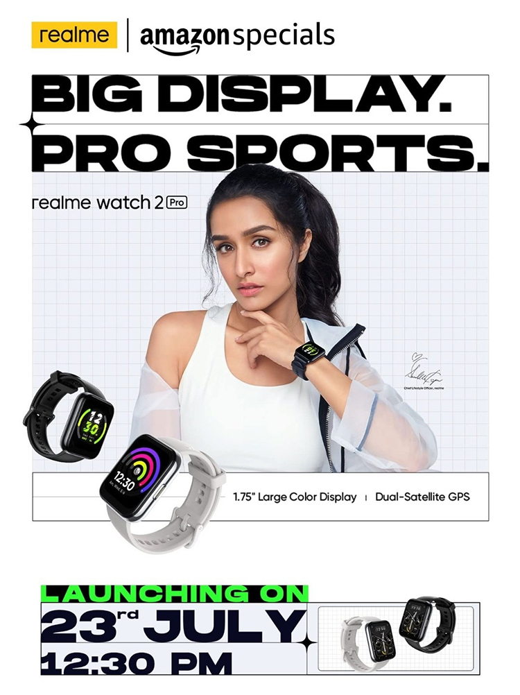 realme Watch 2 Pro将于7月23日发布 支持心率和血氧检测-第1张图片-科技快讯