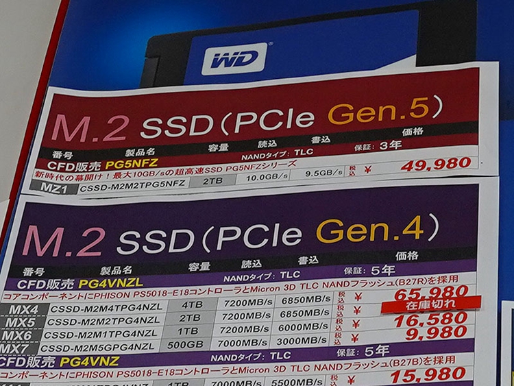 PCIe 5.0 SSD现身零售市场：2TB售价约2600元-第2张图片-科技快讯