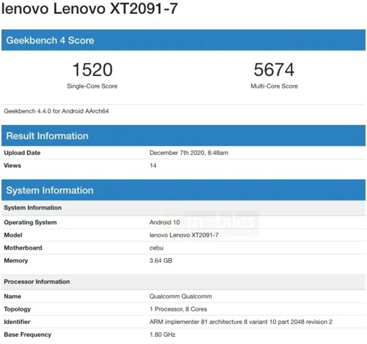 联想K12 Pro现身GeekBench：4GB内存 骁龙662处理器-第1张图片-科技快讯