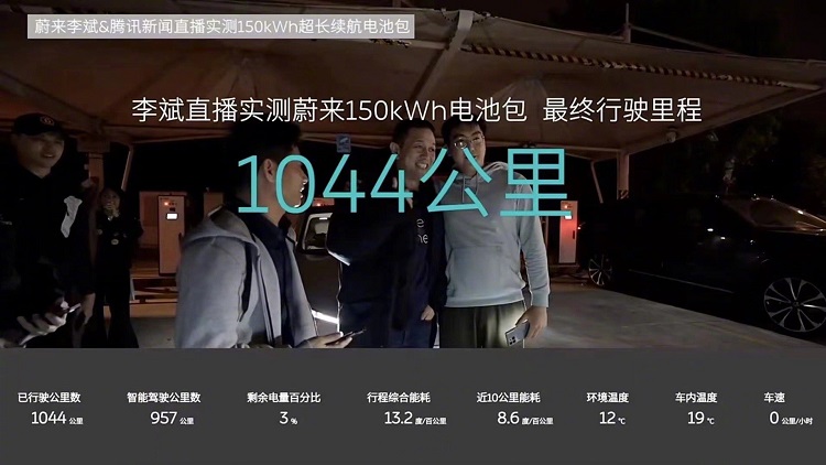 1044公里！150kWh大电池版蔚来ET7续航达成 -第1张图片-科技快讯