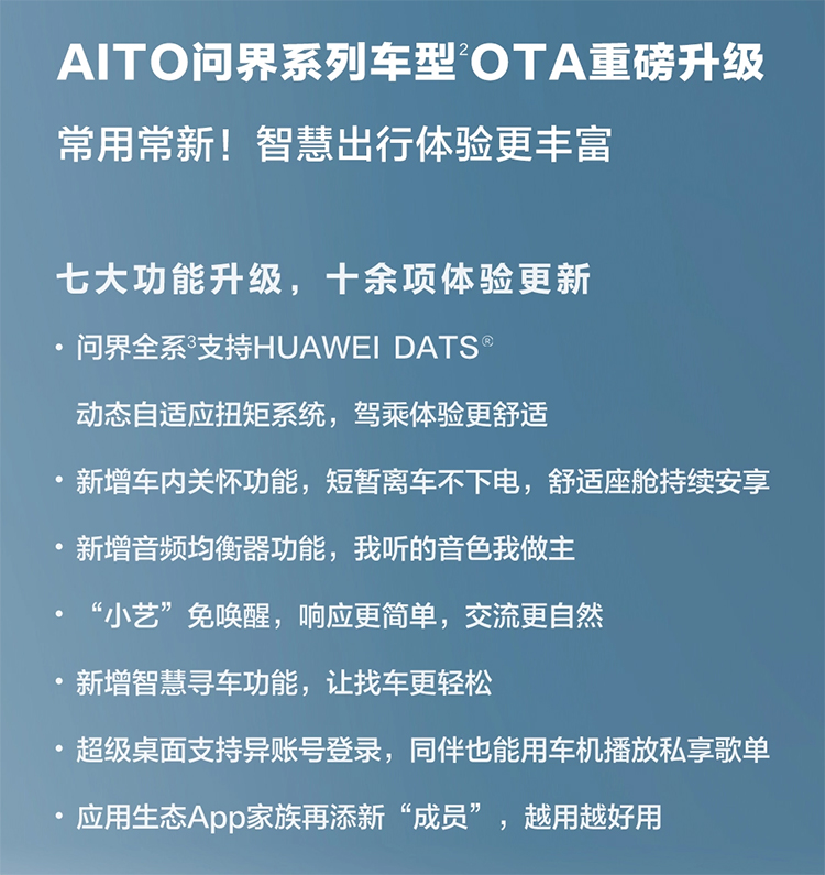 问界M5、M7推OTA升级 新增DATS动态自适应扭矩系统-第1张图片-科技快讯
