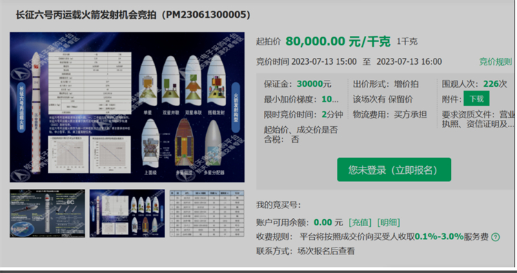 想不想上天？长征系列火箭发射机会起拍价：8万元/千克-第2张图片-科技快讯
