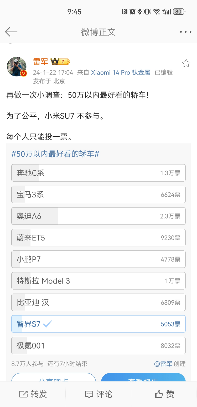  50万轿车谁更好看？榜一意料之中！雷军：为啥许多人觉得Model3好看-第4张图片-科技快讯