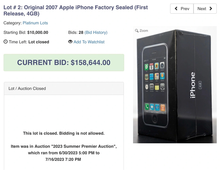 4GB初代iPhone拍出天价，雷军在微博也发布其初代产品的包装？-第1张图片-科技快讯