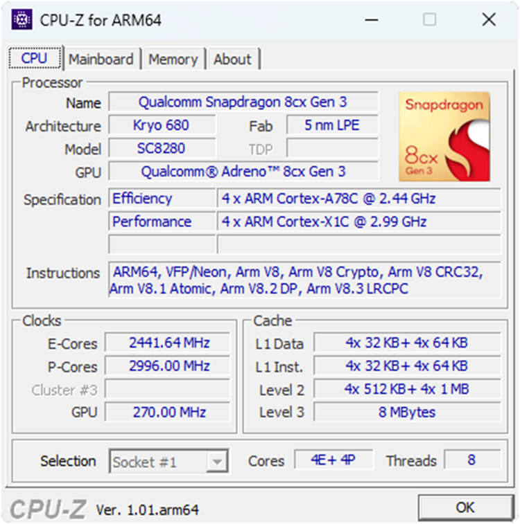 CPU-Z发布新版本：可选仅P核跑分，已支持骁龙等ARM处理器-第3张图片-科技快讯