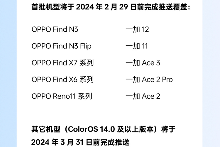 OPPO ColorOS 14最新升级计划，这些机型可升级，扼杀万恶的广告源头-第2张图片-科技快讯