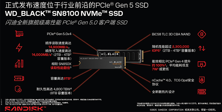 读速高达14900MB/s！闪迪WD_BLACK SN8100实力恐怖如斯-第2张图片-科技快讯