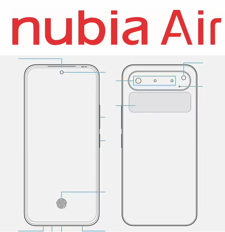 疑似努比亚Air手机草图泄露 iPhone 17 Air未发先遭模仿-第2张图片-科技快讯