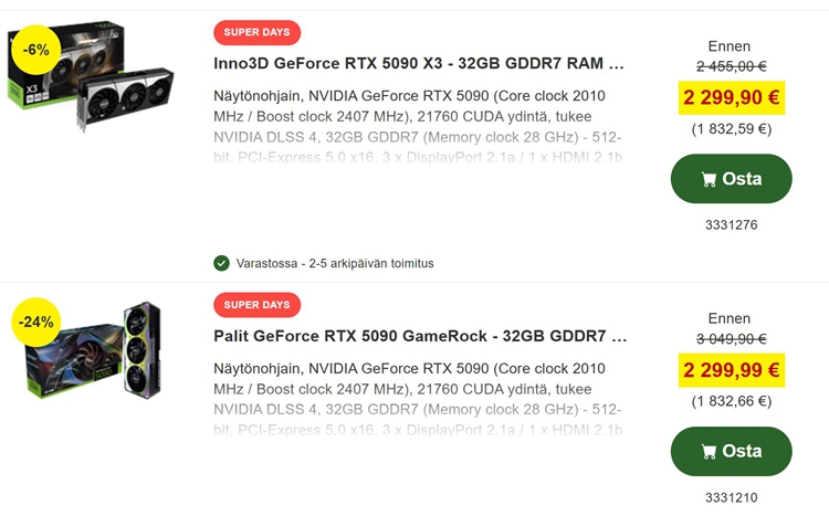 GeForce RTX 5090显卡开始破发：国内玩家暂时没戏-第2张图片-科技快讯