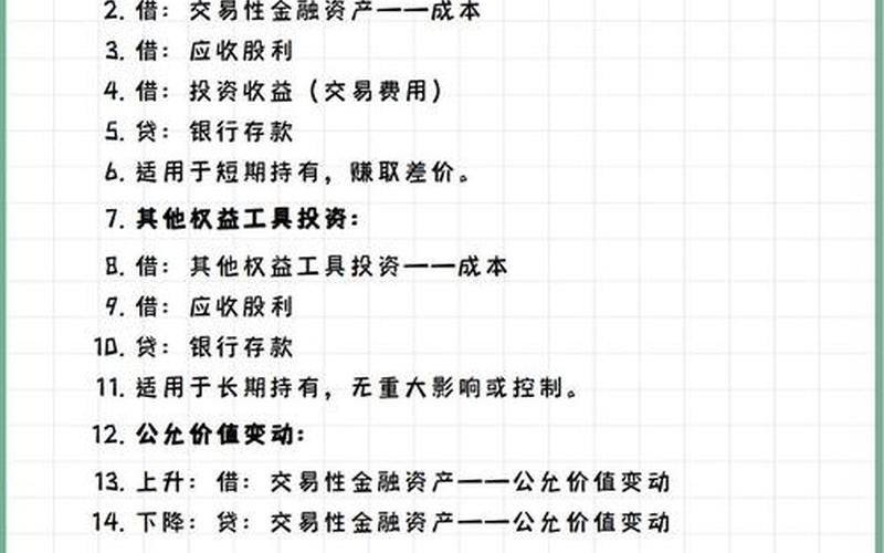 股票交易会计分录-第1张图片-金银屋