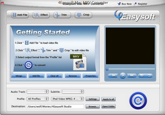 4Easysoft Mac MKV Converter截图