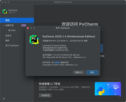pycharm pro 2022截图