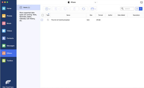 Aiseesoft iPhone 4 ePub Transfer for Mac截图