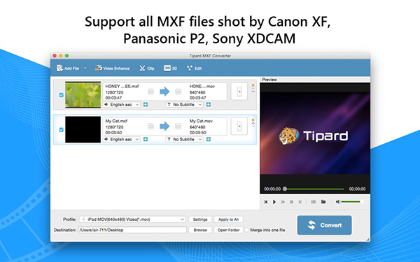 Tipard MXF Converter for Mac截图