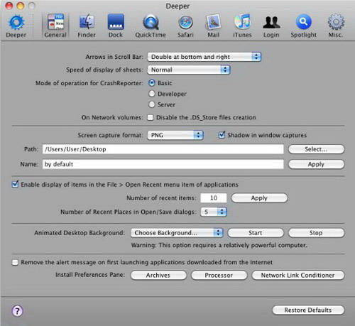 Deeper For Mac OS X 10.6 (SNOW LEOPARD)截图