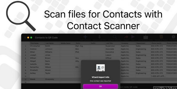 Contacts to QR Codes For Mac截图