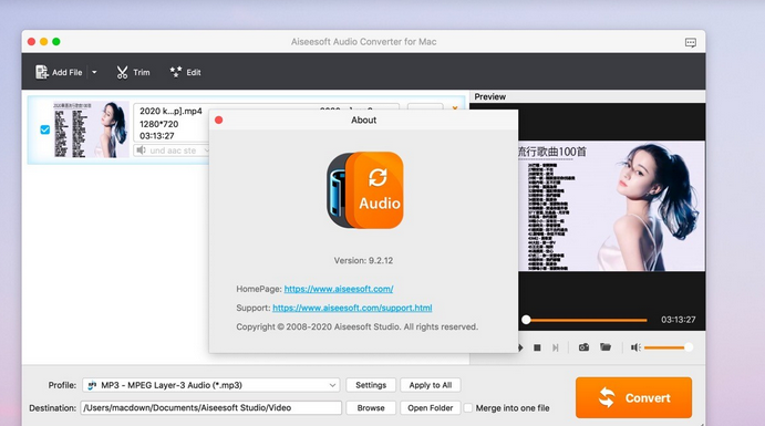 Aiseesoft Audio Converter for Mac截图