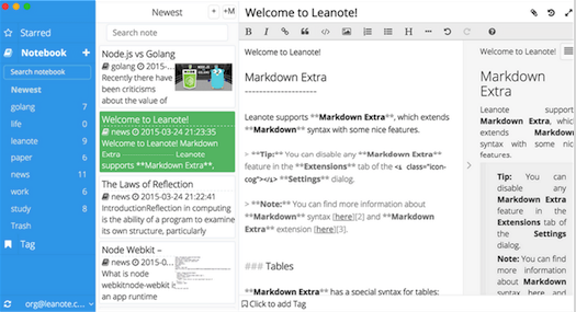 Leanote截图