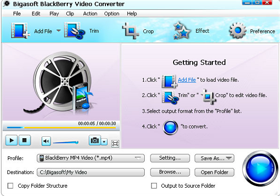 Bigasoft BlackBerry Video Converter截图