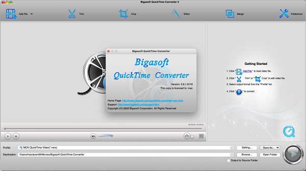 Bigasoft QuickTime Converter截图