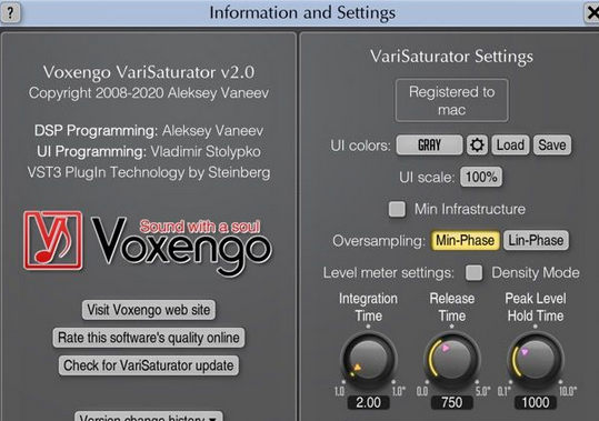 Voxengo VariSaturator(Unit) For Mac截图