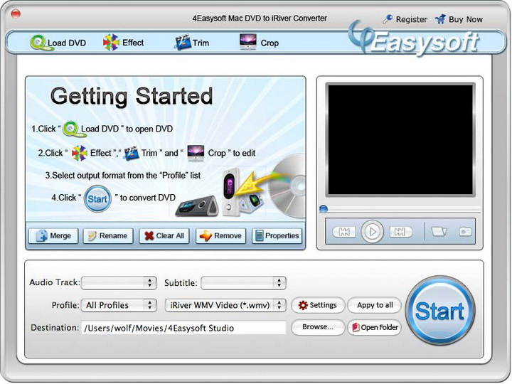 4Easysoft Mac DVD to iRiver Converter截图