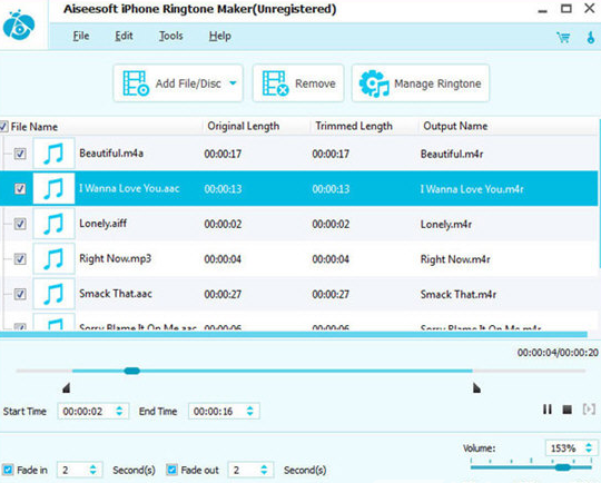 Aiseesoft iPhone Ringtone Maker for Mac截图