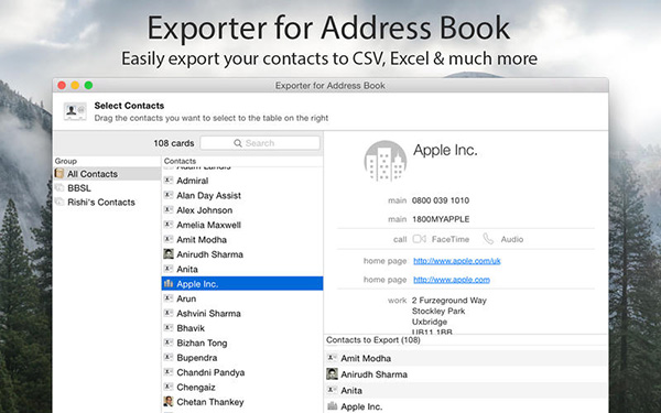 Export Address Book For Mac截图