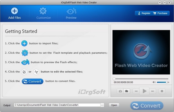 iOrgsoft Flash Web Video Creator for Mac OS X 10.6截图