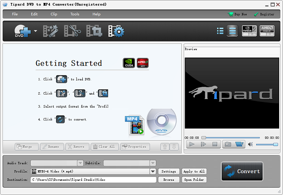 Tipard DVD to MP4 Converter截图