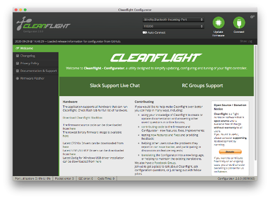 Cleanflight Configurator截图