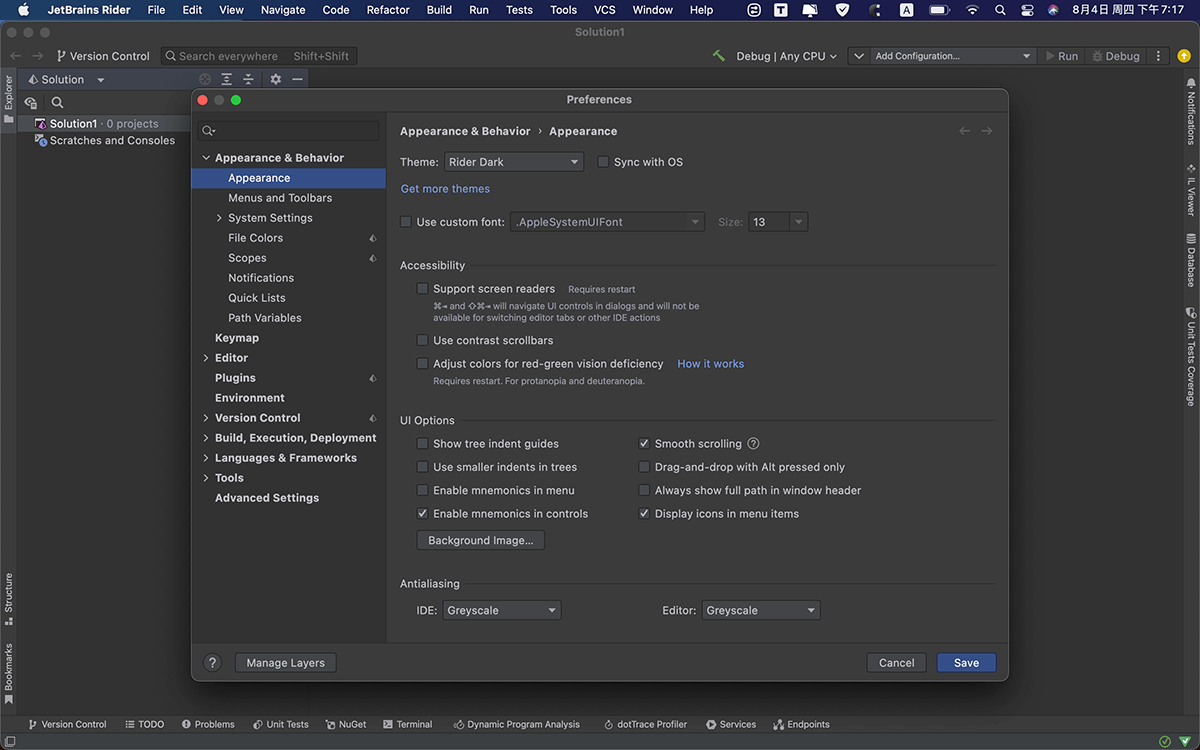 JetBrains Rider 2020.1 for Mac截图