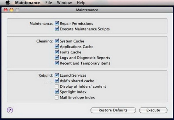 Maintenance For Mac OS X 10.4 (TIGER)截图