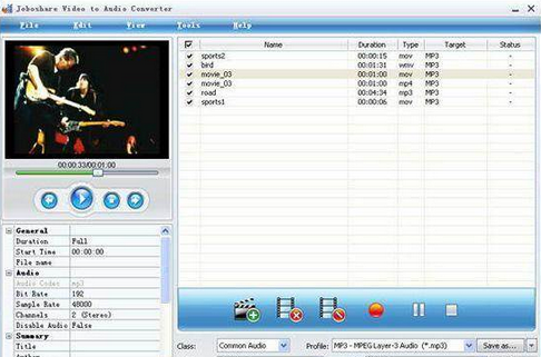 Joboshare Video to Audio Converter For Mac截图