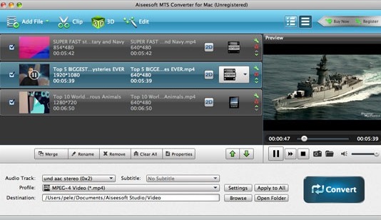 Aiseesoft MTS Converter for Mac截图
