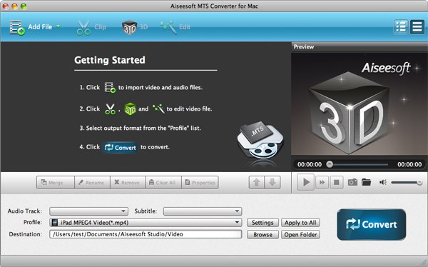 Aiseesoft MTS Converter for Mac截图