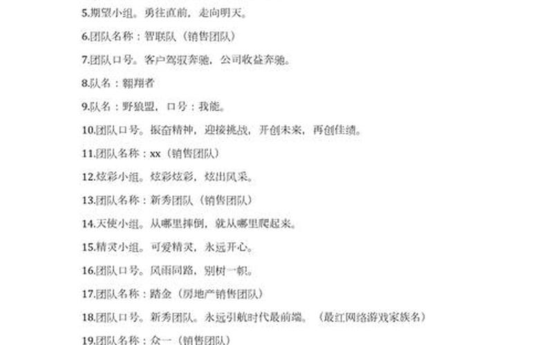 队名 队呼-队名队呼 正能量 有气势