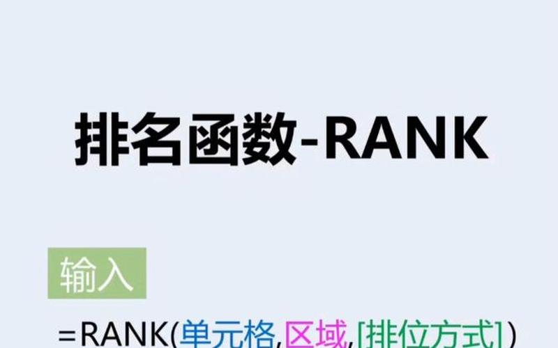 rank函数排名怎么用(rank函数排名怎么用不重复)-第1张图片-铖浩科技